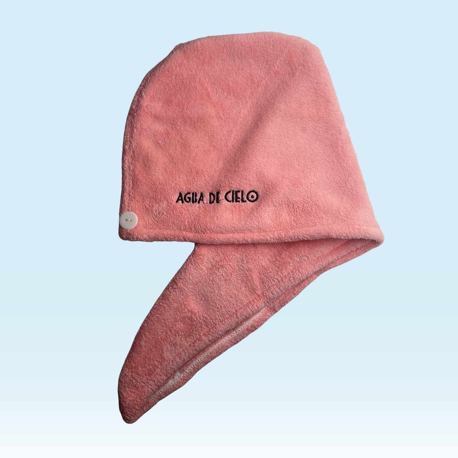 pink microfiber hair towel by agua de cielo 