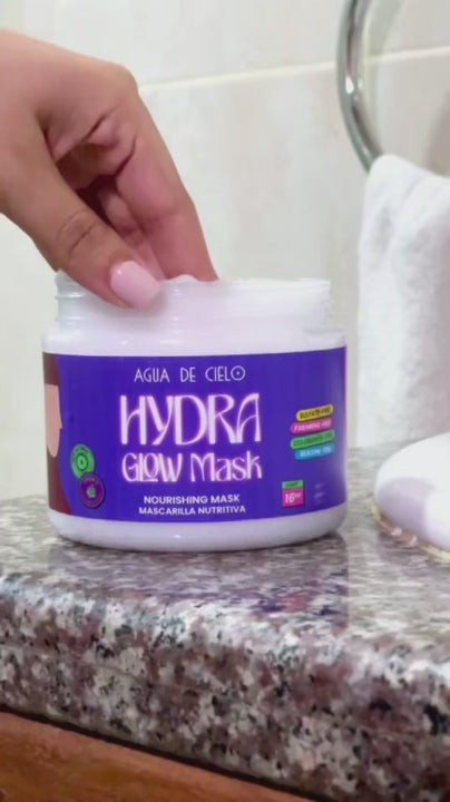 agua de cielo hydra glow hair mask for frizzy hair and damaged hair